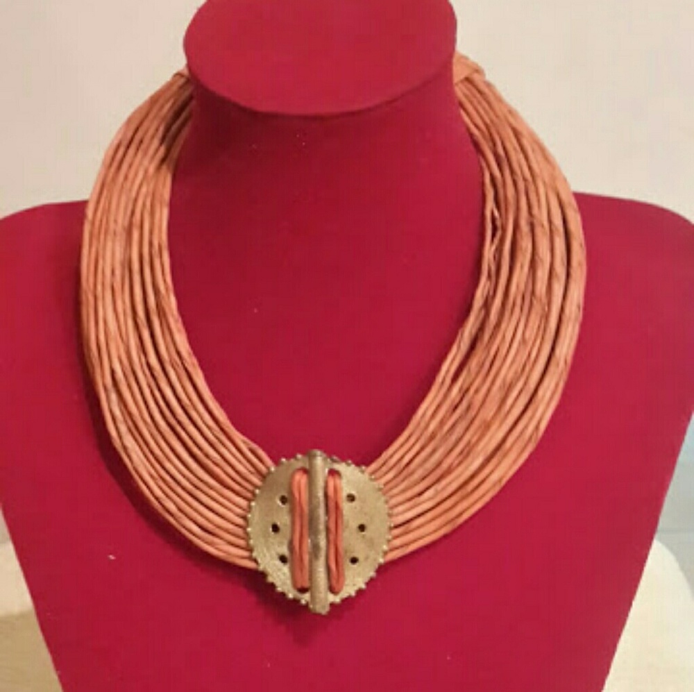Leather and brass Necklace sets